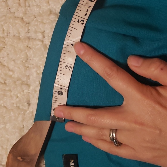 Vintage 80/90s women's 2pc skirt set medium turquoise - Picture 8 of 9